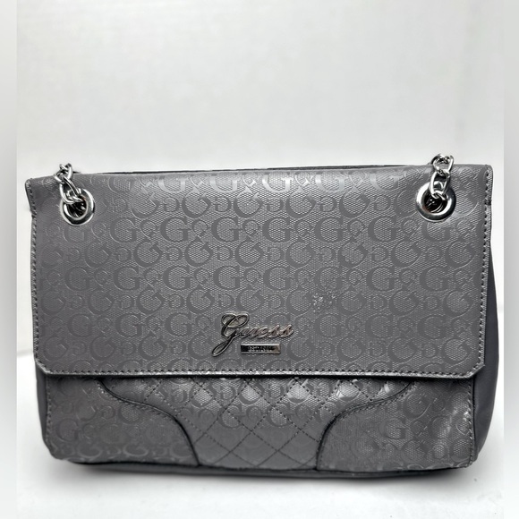 Guess Women's Gray Handbag‎ Purse with Silver Hardware - Picture 1 of 7
